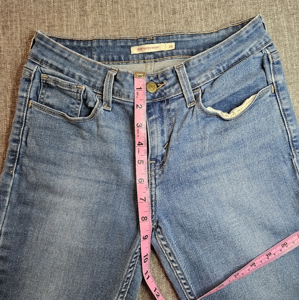 LEVI'S 535 Super Skinny Light Blue Denim Jeans Size 28x30 - Picture 4 of 11